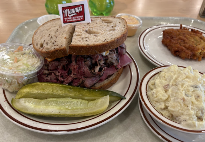Manny's Cafeteria & Delicatessen signature dishes Corned Beef Sandwich
Reuben
Pastrami